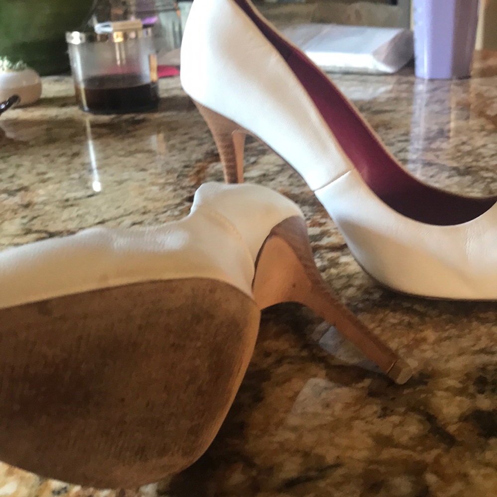 White Trina Turk Leather Pumps